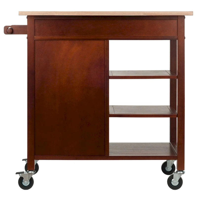 Chariot de cuisine Marissa, noyer - 92 x 47 x 88 cm