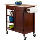Chariot de cuisine Marissa, noyer - 92 x 47 x 88 cm