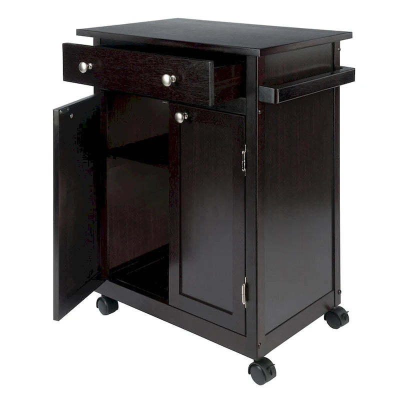 Chariot de cuisine utilitaire Savannah, couleur expresso - 68,3 x 45 x 86,4 cm