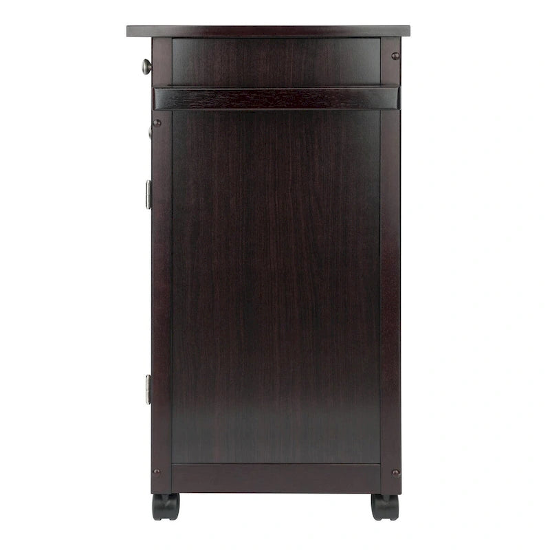 Chariot de cuisine utilitaire Savannah, couleur expresso - 68,3 x 45 x 86,4 cm
