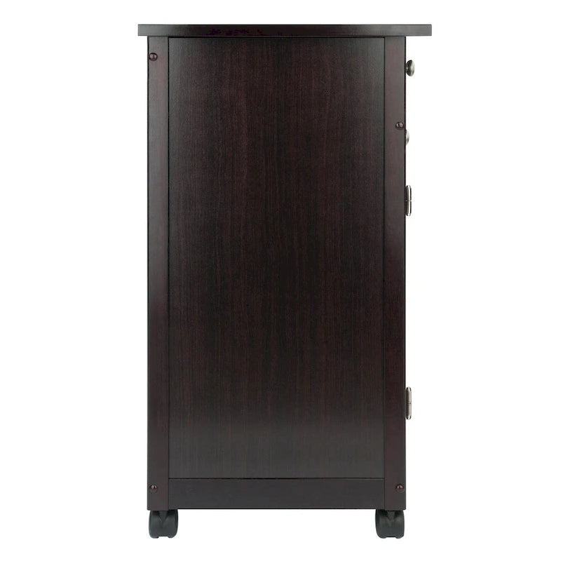 Chariot de cuisine utilitaire Savannah, couleur expresso - 68,3 x 45 x 86,4 cm