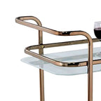 Chariot de service contemporain Tiana, finition champagne - 82,5 cm (H) x 68,5 cm (l) x 42 cm (P)