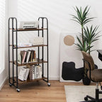 Chariot roulant pliable avec étagères de rangement pour cuisine - 4 niveaux - 26 x 16 x 52 (L x l x H)