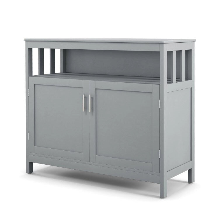 Buffet de cuisine avec 2 portes et étagère - 40 x 16 x 34 (L x l x H)
