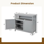 Buffet de cuisine avec 2 portes et étagère - 40 x 16 x 34 (L x l x H)