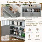 Buffet de cuisine avec 2 portes et étagère - 40 x 16 x 34 (L x l x H)