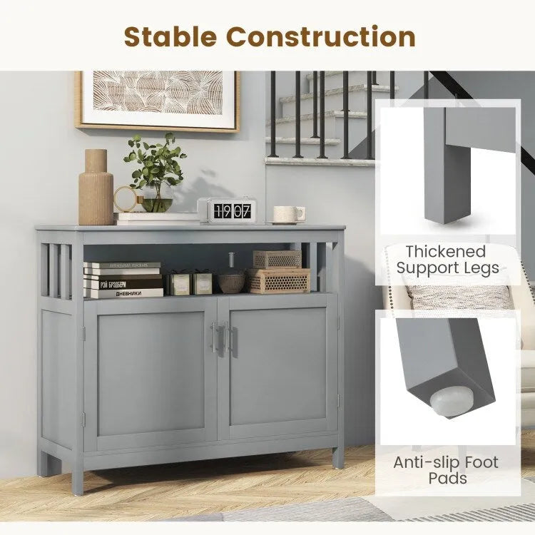 Buffet de cuisine avec 2 portes et étagère - 40 x 16 x 34 (L x l x H)