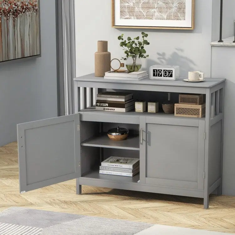 Buffet de cuisine avec 2 portes et étagère - 40 x 16 x 34 (L x l x H)