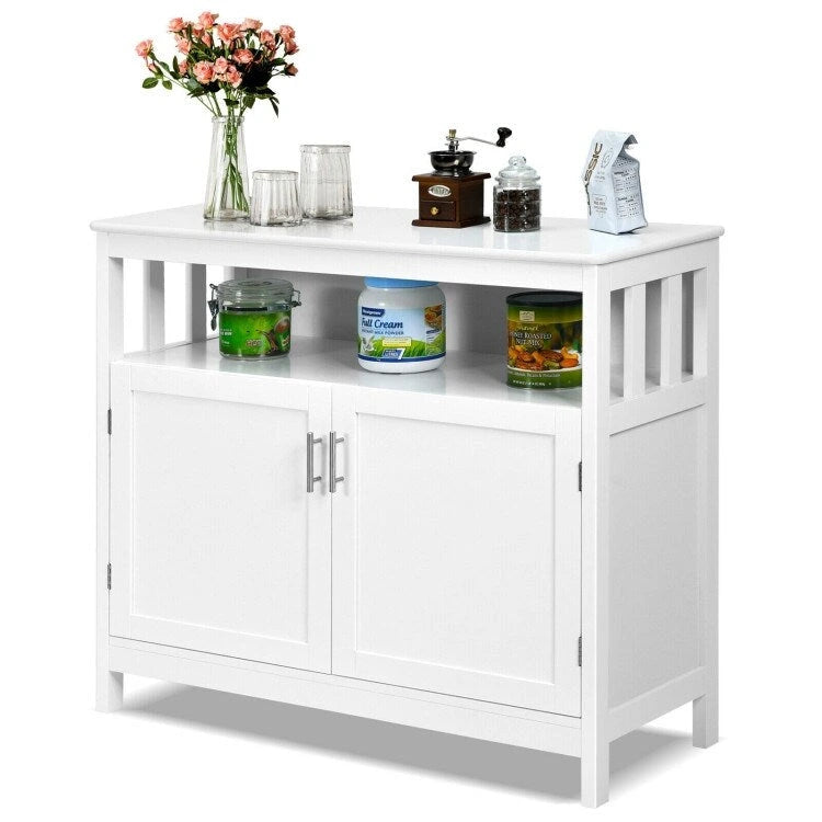 Buffet de cuisine avec 2 portes et étagère - 40 x 16 x 34 (L x l x H)
