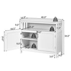 Buffet de cuisine avec 2 portes et étagère - 40 x 16 x 34 (L x l x H)