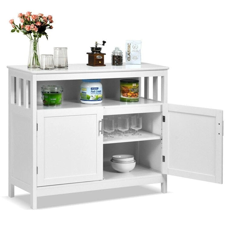 Buffet de cuisine avec 2 portes et étagère - 40 x 16 x 34 (L x l x H)