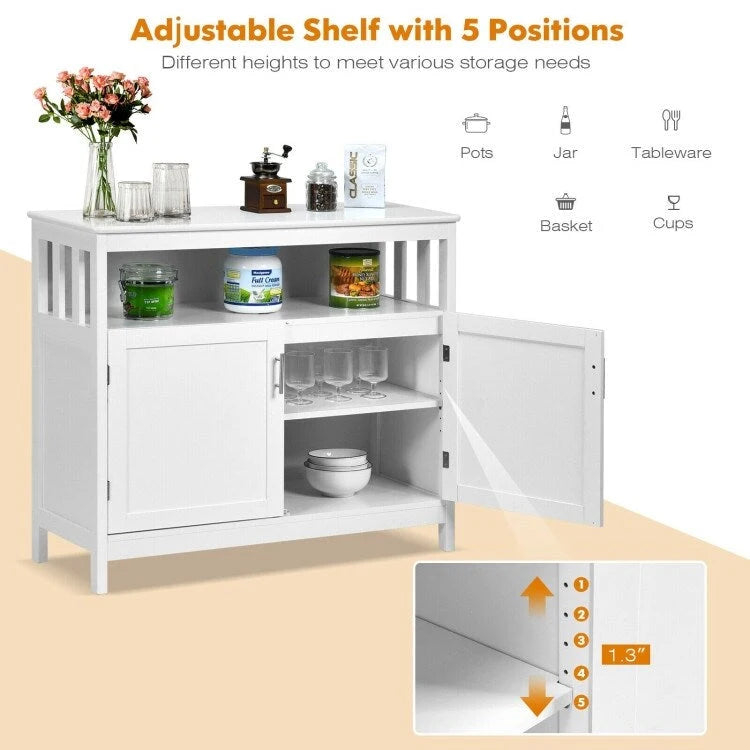 Buffet de cuisine avec 2 portes et étagère - 40 x 16 x 34 (L x l x H)