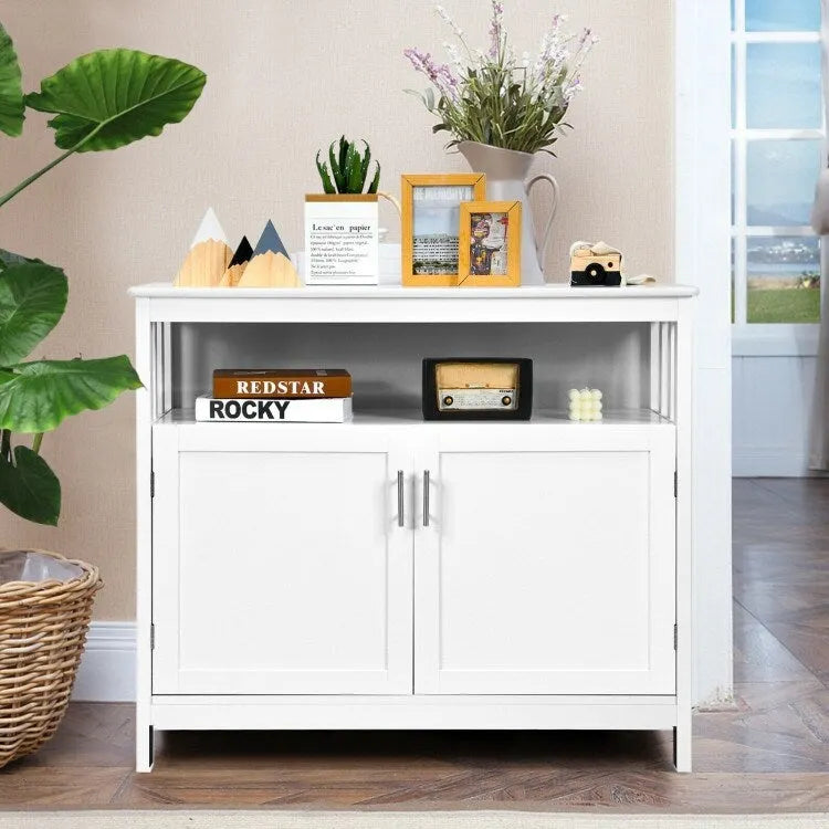 Buffet de cuisine avec 2 portes et étagère - 40 x 16 x 34 (L x l x H)