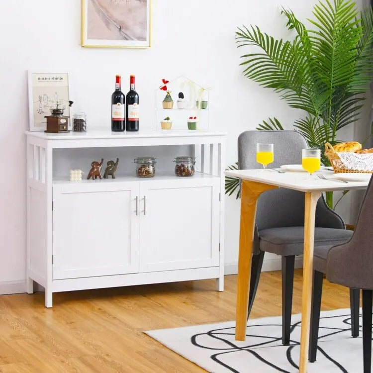 Buffet de cuisine avec 2 portes et étagère - 40 x 16 x 34 (L x l x H)