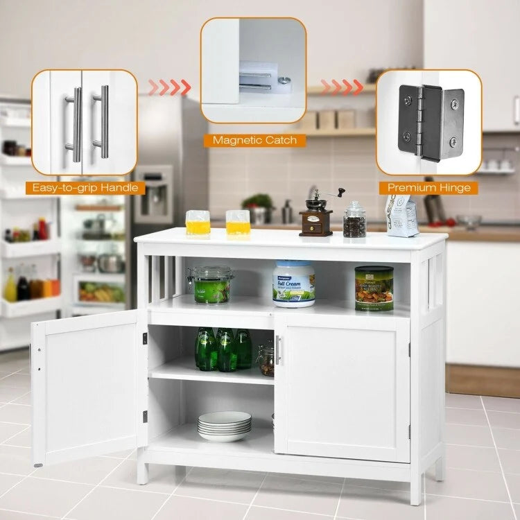 Buffet de cuisine avec 2 portes et étagère - 40 x 16 x 34 (L x l x H)