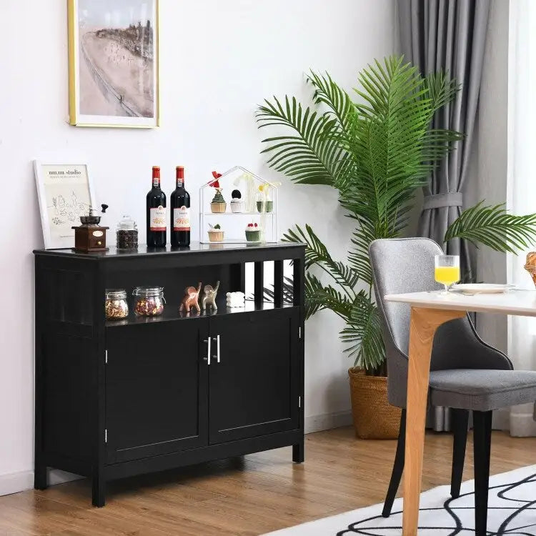 Buffet de cuisine avec 2 portes et étagère - 40 x 16 x 34 (L x l x H)