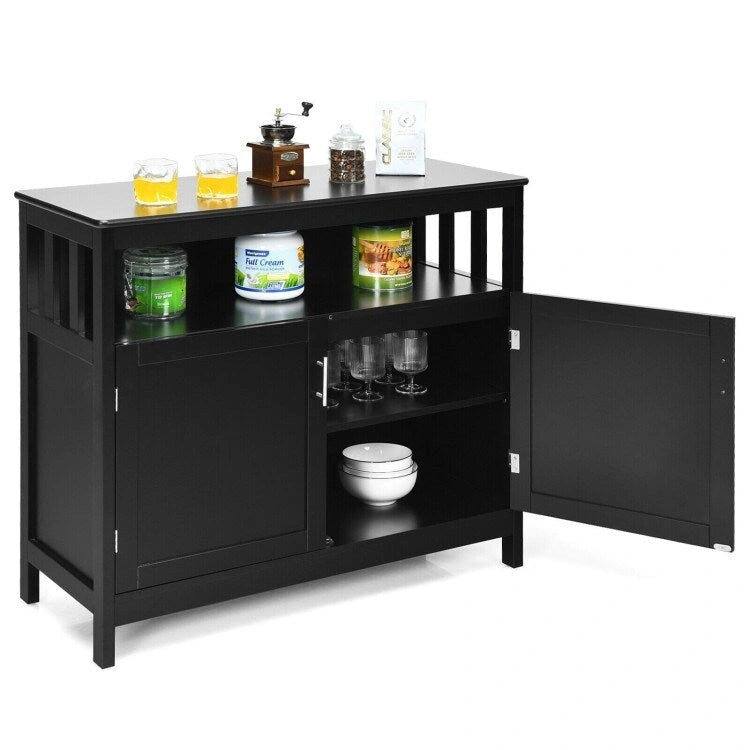 Buffet de cuisine avec 2 portes et étagère - 40 x 16 x 34 (L x l x H)