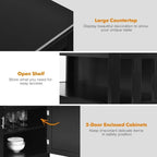 Buffet de cuisine avec 2 portes et étagère - 40 x 16 x 34 (L x l x H)