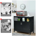 Buffet de cuisine avec 2 portes et étagère - 40 x 16 x 34 (L x l x H)