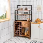 Table porte-bouteilles Gymax Kitchen Bakers Rack avec support à verres
