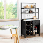 Table porte-bouteilles Gymax Kitchen Bakers Rack avec support à verres