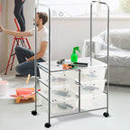 Chariot de rangement à roulettes Costway à 6 tiroirs avec barre de suspension - 25 x 14,5 x 44