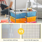 Chariot de rangement à roulettes Costway à 6 tiroirs avec barre de suspension - 25 x 14,5 x 44