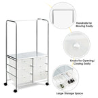 Chariot de rangement à roulettes Costway à 6 tiroirs avec barre de suspension - 25 x 14,5 x 44
