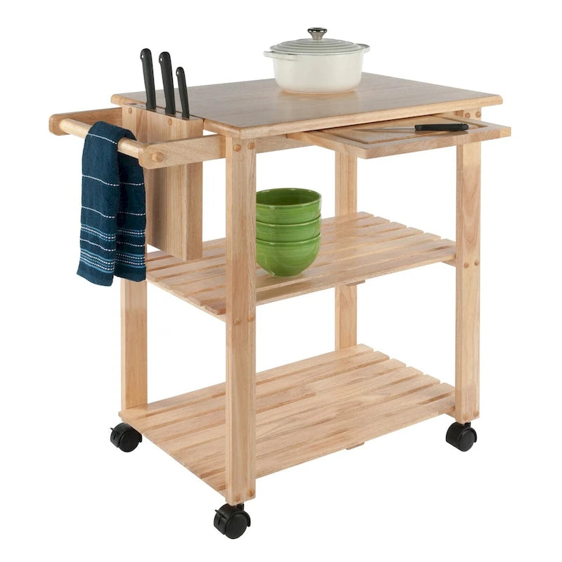 Chariot de cuisine utilitaire Mario, naturel - 84,3 x 52 x 81,1 cm