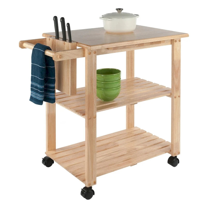 Chariot de cuisine utilitaire Mario, naturel - 84,3 x 52 x 81,1 cm