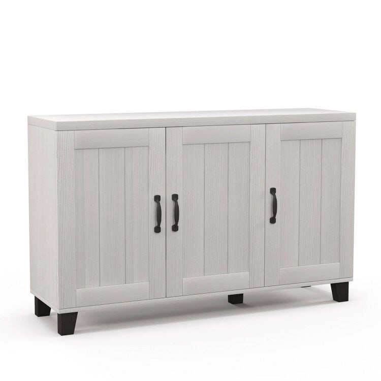 Buffet à 3 portes avec étagères réglables et système anti-basculement - 45 x 13 x 28 (L x l x H)