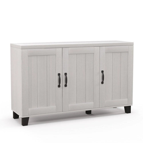 Buffet à 3 portes avec étagères réglables et système anti-basculement - 45 x 13 x 28 (L x l x H)