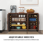 Buffet à 3 portes avec étagères réglables et système anti-basculement - 45 x 13 x 28 (L x l x H)