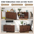 Buffet à 3 portes avec étagères réglables et système anti-basculement - 45 x 13 x 28 (L x l x H)