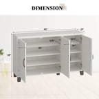 Buffet à 3 portes avec étagères réglables et système anti-basculement - 45 x 13 x 28 (L x l x H)