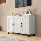 Buffet à 3 portes avec étagères réglables et système anti-basculement - 45 x 13 x 28 (L x l x H)
