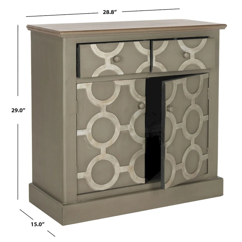 Coffre de rangement SAFAVIEH Leitha gris - 29 cm (L) x 15 cm (P) x 29 cm (H)
