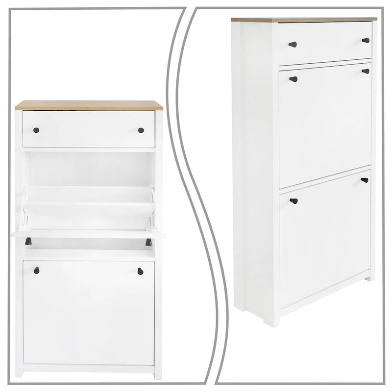 Armoire à chaussures en bois au design minimaliste moderne