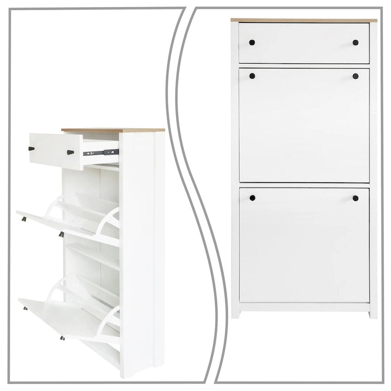 Armoire à chaussures en bois au design minimaliste moderne