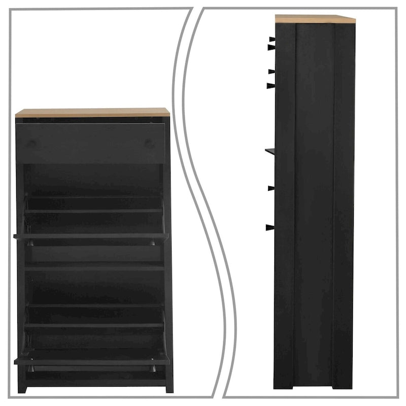 Armoire à chaussures en bois au design minimaliste moderne