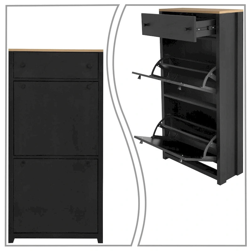 Armoire à chaussures en bois au design minimaliste moderne