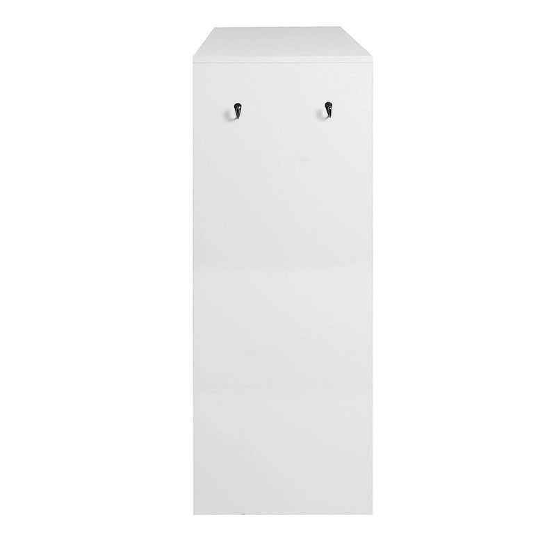 Étagère à chaussures autoportante avec 2 portes à persiennes et étagère de rangement réglable