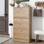 3-Drawer Shoe Storage Cabinet with 3-Tier Wood Shoe Rack