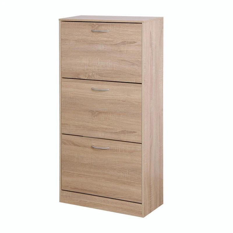 Meuble à chaussures à 3 tiroirs avec étagère à chaussures en bois à 3 niveaux