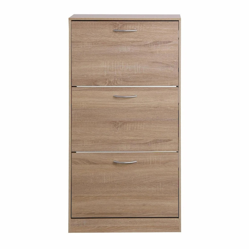 Meuble à chaussures à 3 tiroirs avec étagère à chaussures en bois à 3 niveaux