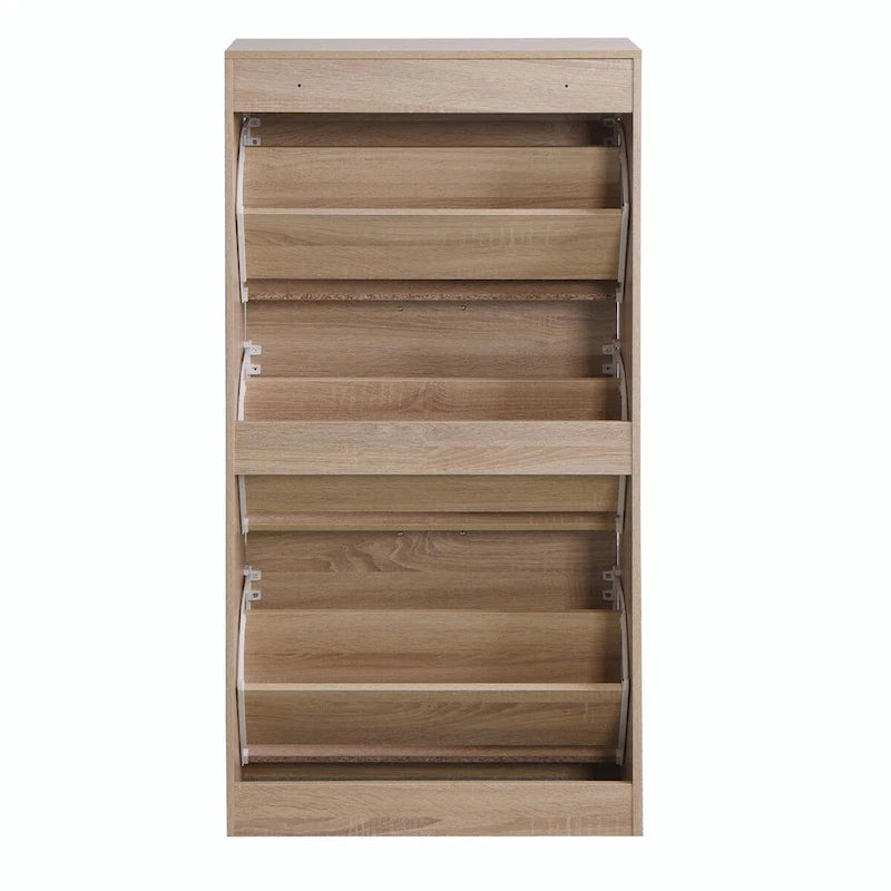 Meuble à chaussures à 3 tiroirs avec étagère à chaussures en bois à 3 niveaux