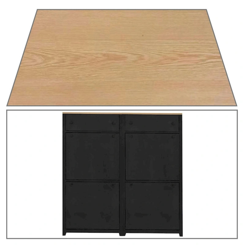 Ensemble moderne et minimaliste de deux armoires à chaussures en bois