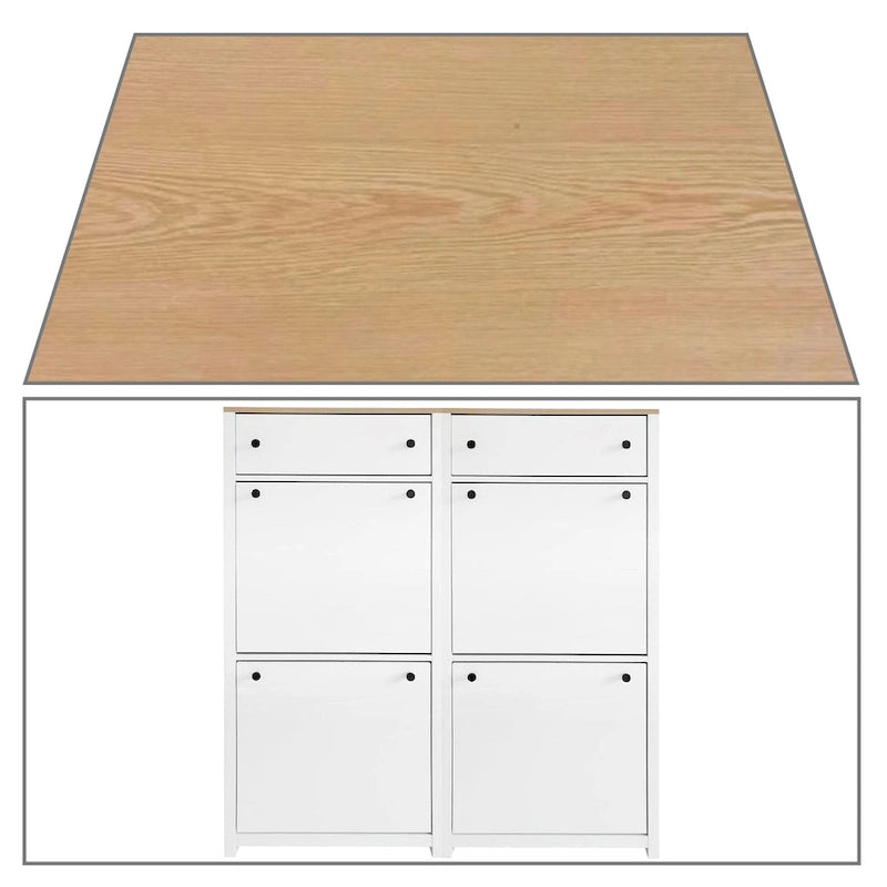 Ensemble moderne et minimaliste de deux armoires à chaussures en bois