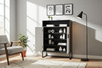 5-Tier Shoe Storage Cabinet, Wooden Shoe Cabinet with Doors Modern Shoe Organizer with Open Shelves