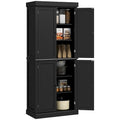 Meuble de rangement de cuisine 72,5 cm, armoire de cuisine autoportante avec 4 portes et étagères réglables pour salle à manger, MDF